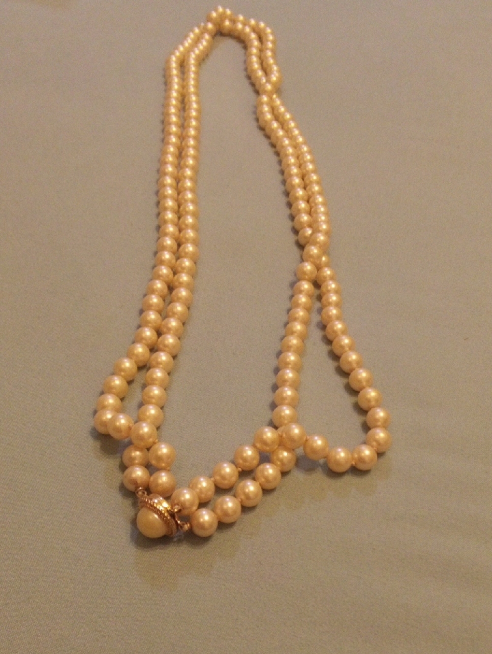 Elegant Cream Pearl Double-Strand Necklace - Classic Women's Jewelry